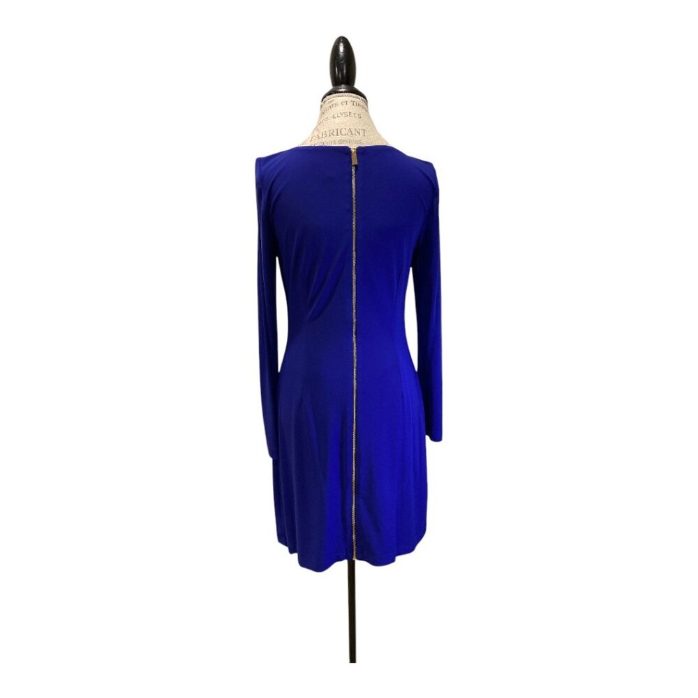 Vince Camuto Blue Form-Fitting Full-Zip Back Sheath Dress Women's Sz 4 - Picture 3 of 6
